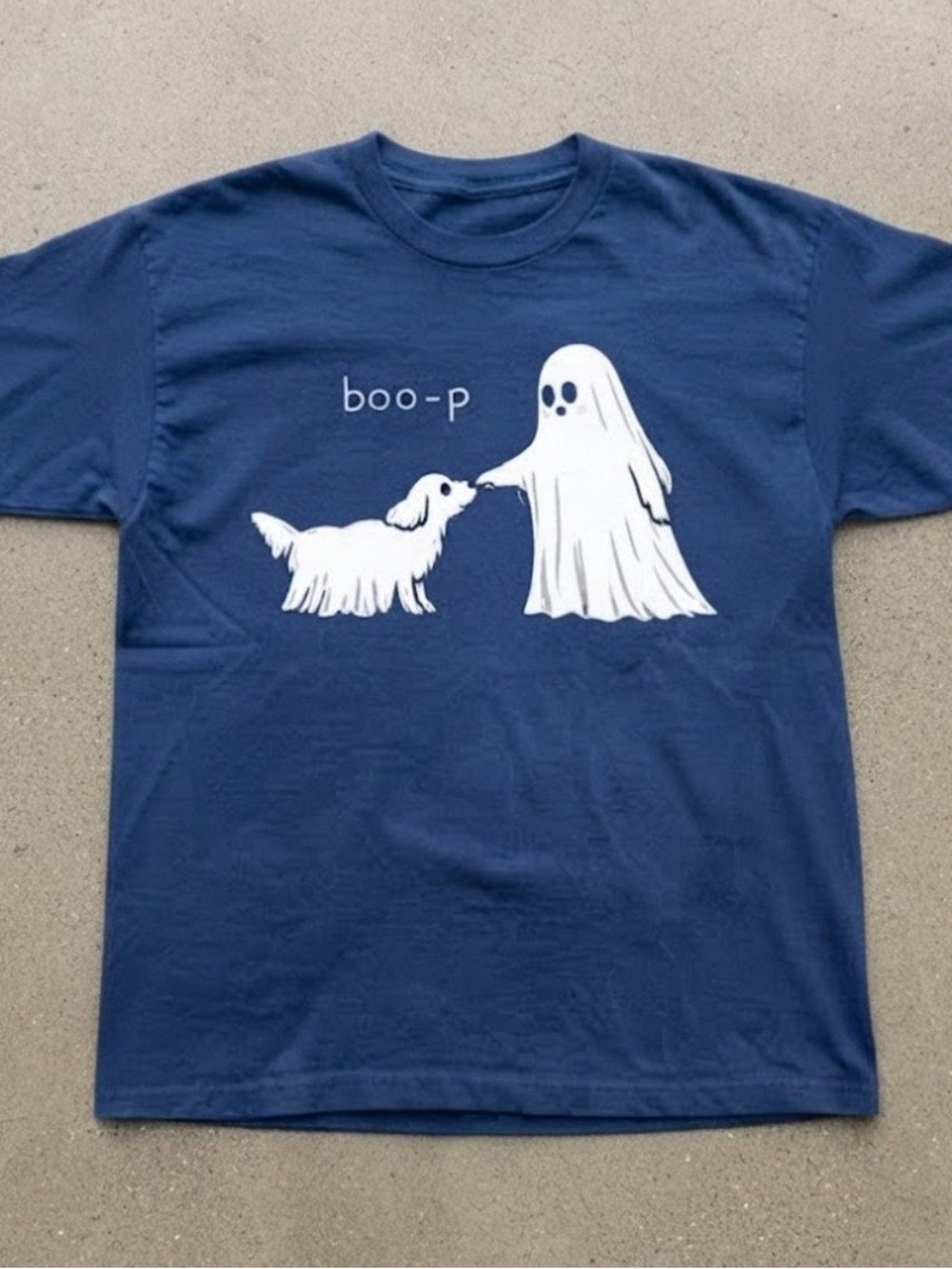 Ghost Dog Boo-p Graphic Art Cute Spooky Fun Gildan T-Shirt